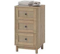 Homcom 3 Drawer Chest Of Drawers, Storage Unit For Living Room, Oak In Natural Natural
