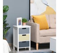HOMCOM 3 Drawer Colourful Storage Cabinet Tower Dresser Chest Home