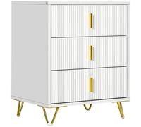 HOMCOM 3 Drawer Dresser, Chest of Drawers Storage Cabinet, White
