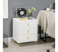 HOMCOM 3 Drawer Dresser, Chest of Drawers Storage Cabinet, White HOMCOM White