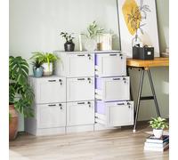 HOMCOM 3-Drawer File Cabinet, Lockable Filing Cabinet for A4 Letter, White HOMCOM White