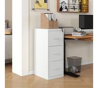 3 Drawer Filing Cabinet Steel File Cabinet for A4 Letter Size Cream HOMCOM White One Size