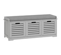 HOMCOM 3-Drawer Shoe Storage Bench - Grey