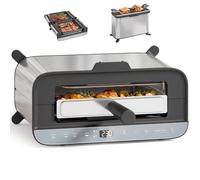 Homcom 3-In-1 Electric Mini Oven, Long Slot Toaster And Tabletop Grill In Silver Silver
