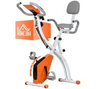 HOMCOM 2-In-1 Upright Exercise Bike 8-Level Adjustable with Pulse Sensor Orange