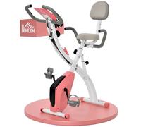 HOMCOM 3-in-1 Folding Exercise Bike 8-Level Magnetic Resistance Pink