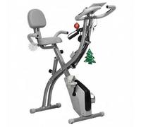 HOMCOM 2-In-1 Upright Exercise Bike 8-Level Adjustable with Pulse Sensor Grey