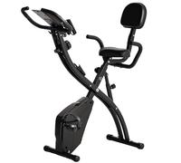 HOMCOM 2-in-1 Folding Exercise Bike Upright Cycling Magnetic w/Resistant Band Bl