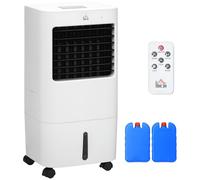 HOMCOM 3-in-1 Portable Air Cooler with 15 Litre Capacity and Ice Boxes, Evaporative Cooler Fan with Automatic Oscillation, 3 Modes, 3 Speeds for Home, Bedroom, Office, White