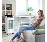 Homcom 3-In-1 Portable Air Cooler With 4L Water Tank 7.5H Timer, Remote White