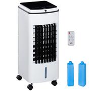 HOMCOM Portable Air Cooler with 4L Capacity Evaporative Air Cooling Fan in White HOMCOM White