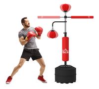 Homcom 3-in-1 Punching Bag With 2 Speedballs, 360? Reflex Bar, Red
