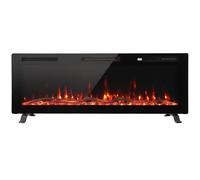 HOMCOM 3 IN 1 Slim Electric Fire, Wall Mounted/Recessed/Freestanding, Electric Fireplace with 12 Flame Colours, 5 Brightness