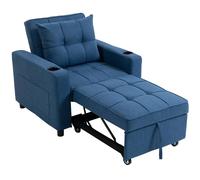 Homcom 3-In-1 Sofa Bed, Convertible Sleeper Chair With Adjustable Backrest In Dark Blue Dark Blue
