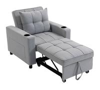 Homcom 3-In-1 Sofa Bed, Convertible Sleeper Chair With Adjustable Backrest