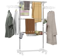 HOMCOM 3 Layer Folding Cloth Hanger Stand Towel Hanging Dryer Rack Holding Airer
