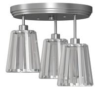 HOMCOM 3-Light Crystal Ceiling Light with Dual Mounting, Silver HOMCOM Silver