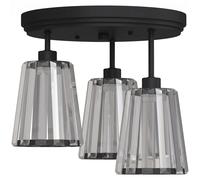 HOMCOM 3-Light Crystal Glass Ceiling Light, 40W, 3 E27 Sockets, Black HOMCOM Black