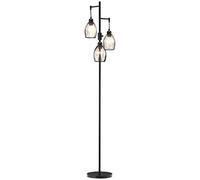 HOMCOM 3-Light Floor Lamp, 170cm Industrial Dimmable Standing Lamp with Steel Wire Cage Lampshades for Living Room, Bedroom, Dining Room, Study, Bulb Not Included, Black