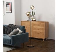 HOMCOM Modern Floor Lamp with Glass Global Shade, 3 Light, for Living Room