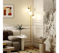 Homcom 3 Light Standing Tree Floor Lamp For Living Room Bedroom, Gold