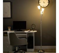 Homcom Modern Upright Floor Lamp With 3 Light, Steel Base For Living Room