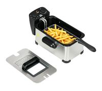 HOMCOM 3 Litre Deep Fat Fryer Stainless Steel Adjustable Temperature 2000W | 60min Timer, Removable Oil Basket, Viewing Window, Safety Cut Out