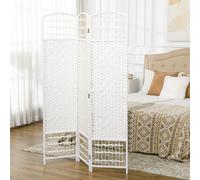 HOMCOM 3 Panel Folding Room Divider, Privacy Screen, Freestanding Paravent Partition Separator for Living Room, Bedroom and Office, 120 x 170cm, White