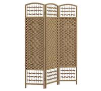 HOMCOM 3 Panel Folding Room Divider, Privacy Screen, Freestanding Paravent Partition Separator for Living Room, Bedroom and Office, 120 x 170 cm, Natural Wood