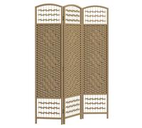 HOMCOM 3 Panel Folding Room Divider, Privacy Screen, Freestanding Paravent Partition Separator Natural Wood