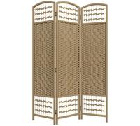 Homcom 3 Panel Room Divider 170Cm Folding Privacy Screen With Wood Frame In Natural Natural