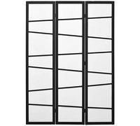 HOMCOM Folding Room Divider 3 Panel Privacy Screen Protector with Wooden Frame