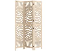 HOMCOM 3 Panel Room Divider Room Screen Folding Natural Wood Finish