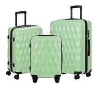HOMCOM 3-Piece Luggage Set Carry On & Checked Suitcases, 20"/24/"28", Green | ABS Hard Shell Luggage, with TSA Lock, Spinner Wheels, Lightweight, for Travel