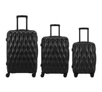 Homcom 3-Piece Suitcase Set Carry On & Checked Luggages, 20"/24/"28", Black Black