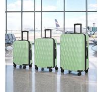 Homcom 3-Piece Suitcase Set Carry On & Checked Luggages, 20"/24/"28", Green