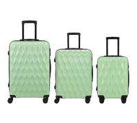 Homcom 3-Piece Suitcase Set Carry On & Checked Luggages, 20"/24/"28", Green Green
