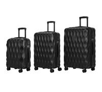 HOMCOM 3-Piece Suitcase Set, Hard Shell Carry On & Checked Luggage Set with TSA Lock, 20/24/28 Inch, Black
