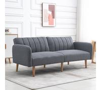 Homcom 3 Seater Linen Sofa Bed With Adjustable Backrest For Living Room