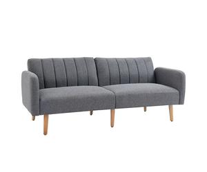 HOMCOM 3 Seater Linen Sofa Bed with Adjustable Backrest for Living Room