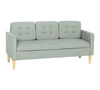 HOMCOM 3 Seater Sofa, 169cm Couch with Hidden Storage, Wood Legs, Light Grey