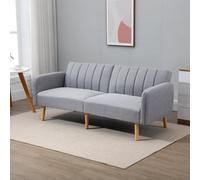 HOMCOM 3-Seater Sofa Bed with Adjustable Backrest - Linen Upholstery, 240kg, Living Room/Guest Room (Code 839-214V71LG)