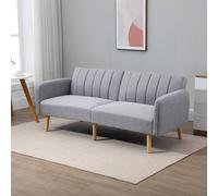 HOMCOM 2 Seater Sofa Bed w/ Adjustable Backrest for Living Room, Guest Room, Grey