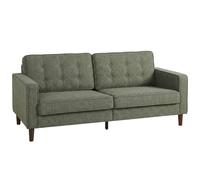 Homcom 3 Seater Sofa With Button Tufting Wood Legs, Green Green