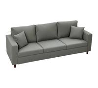 Homcom 3 Seater Sofa With Wide Seat, Corduroy Upholstered, Light Grey Light Grey
