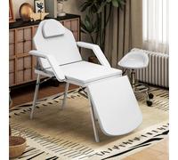 Homcom 3 Section Adjustable Massage Table, Beauty Bed For Spa, Lash, White