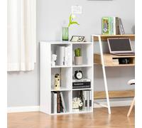 HOMCOM Storage Bookcase 6 Cube Organiser Shelves White, White