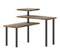 HOMCOM 3-Tier Bakers Rack with Storage, Kitchen Storage Unit, Steel Microwave Stand with Shelves, Rustic Brown