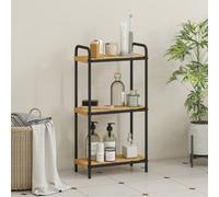 Homcom 3-Tier Bamboo Bathroom Shelf, Freestanding Shelving Unit, Natural