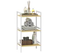 HOMCOM 3-Tier Bamboo Bathroom Storage Shelf with Adjustable Rack in Natural HOMCOM Natural